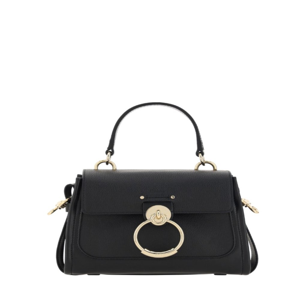 CHLOÉ Black Calf Leather Tess Handbag